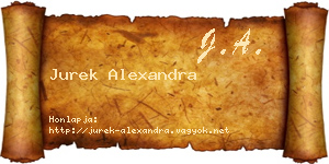 Jurek Alexandra névjegykártya